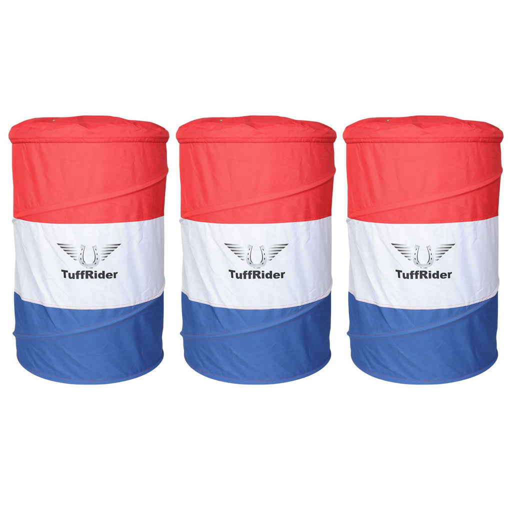 TuffRider Free-Standing Collapsible Barrel Racing Training Barrels – Set of 3 – Complete Portable Practice Barrels (Not Covers)