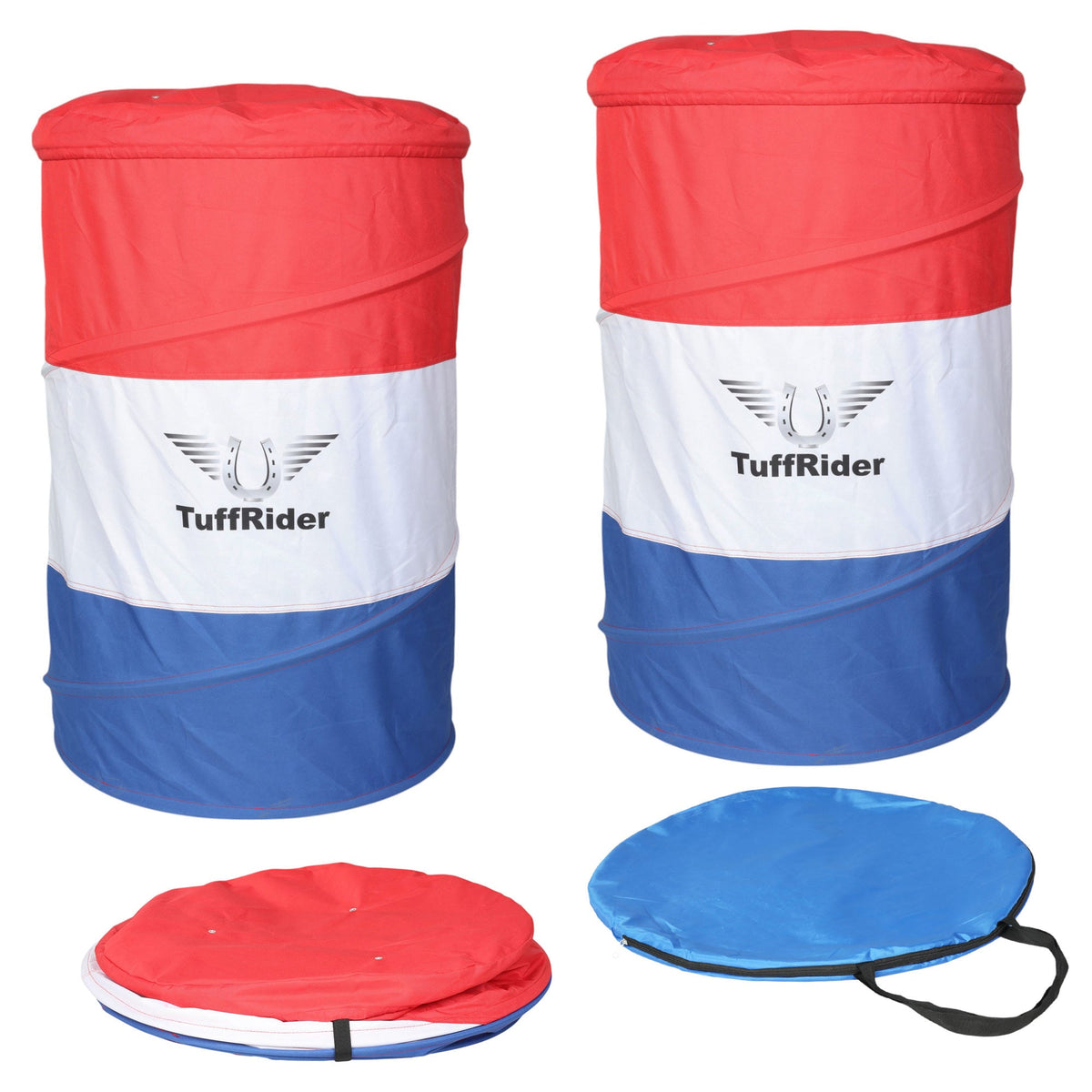 TuffRider Free-Standing Collapsible Barrel Racing Training Barrels – Set of 3 – Complete Portable Practice Barrels (Not Covers)