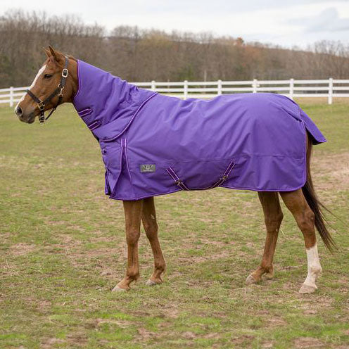 TuffRider 1200 D Comfy Winter Medium Weight Ripstop Turnout Blanket w/ Detachable Neck- 200 GSM