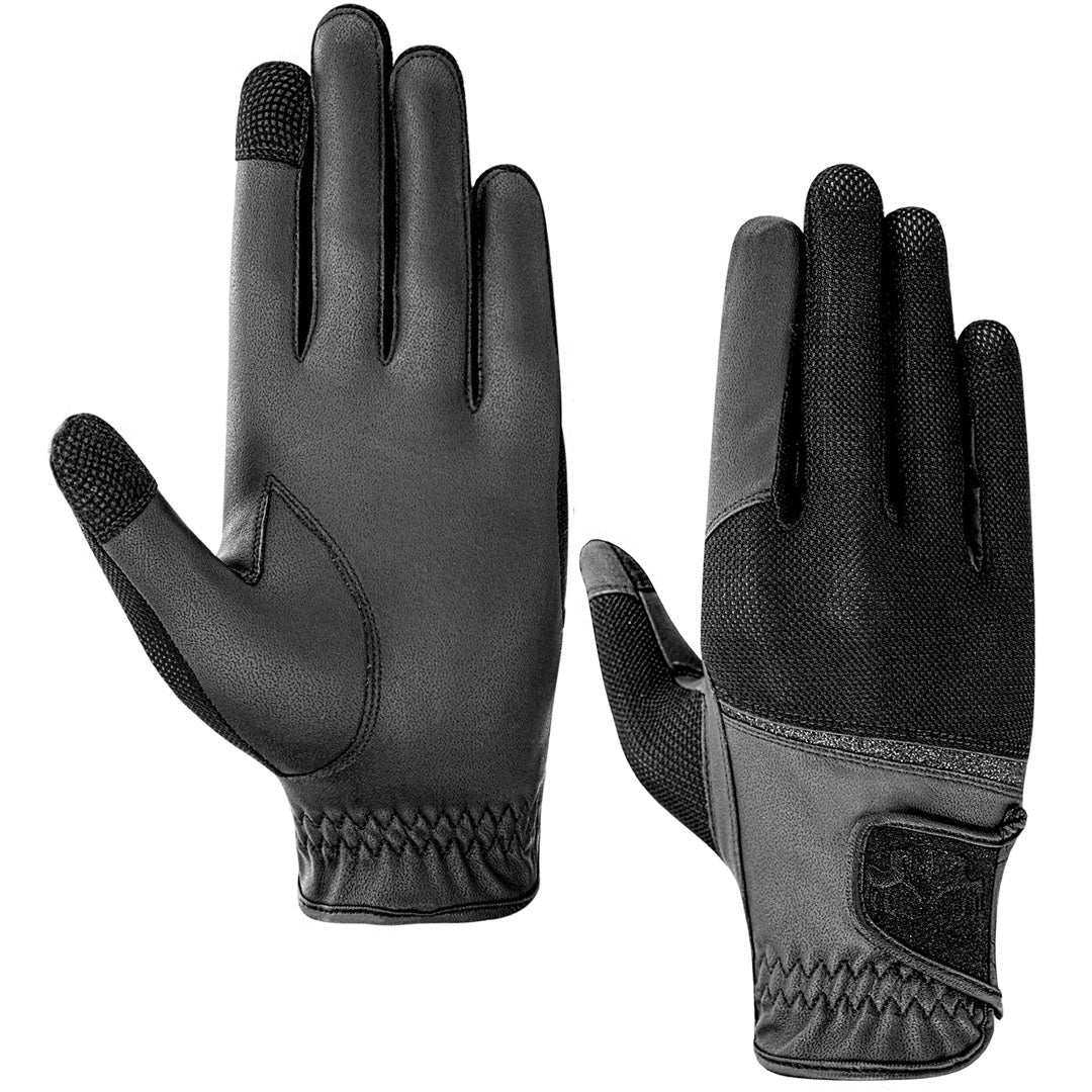 Equine Couture Aerocool Touch Screen Riding Gloves with Glitter