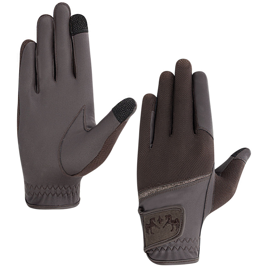 Equine Couture Aerocool Touch Screen Riding Gloves with Glitter