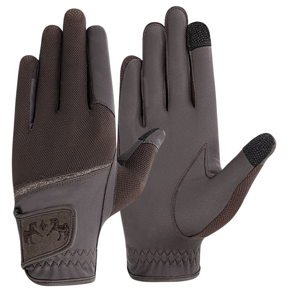 Equine Couture Aerocool Touch Screen Riding Gloves with Glitter