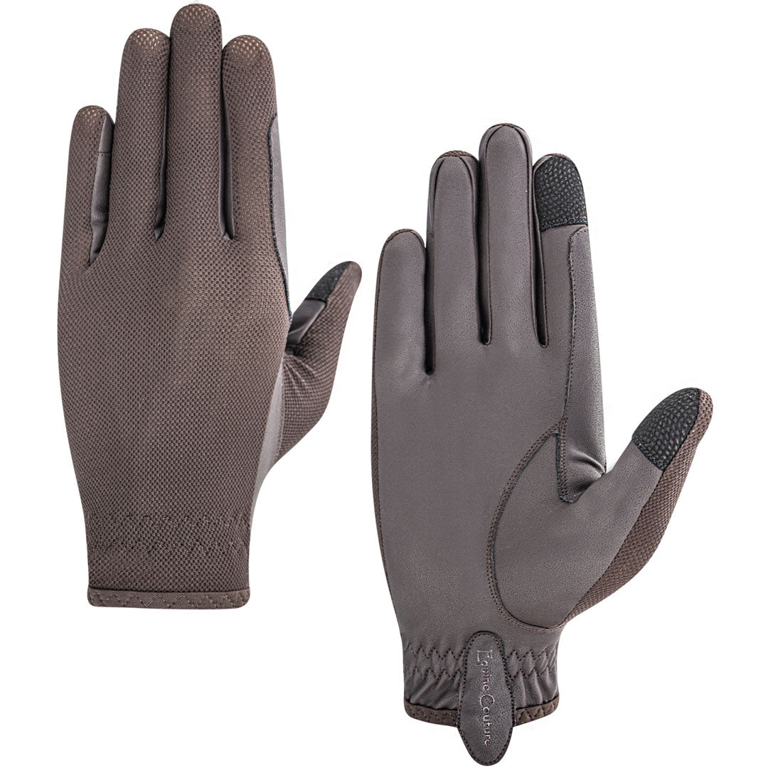 Equine Couture Aerocool Hook and Loop Adjustable Touch Screen Riding Gloves
