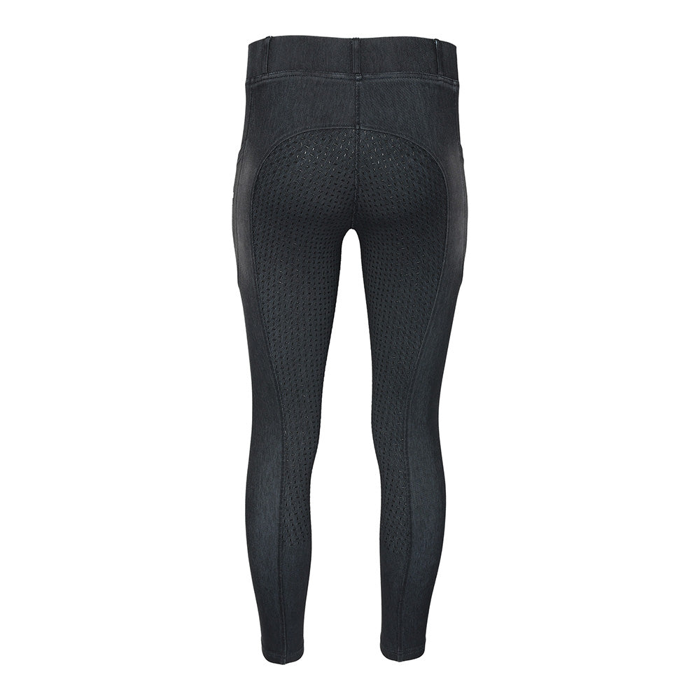 Equine Couture Ladies Denim Full Seat Silicon Tights with Phone Pocket