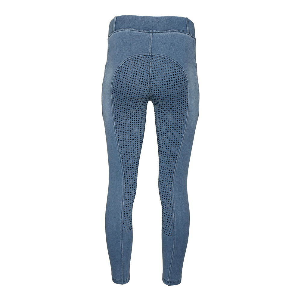 Equine Couture Ladies Denim Full Seat Silicon Tights with Phone Pocket