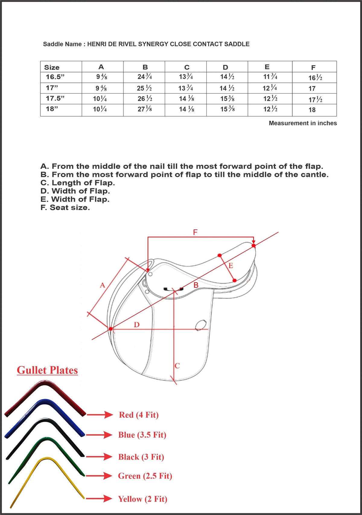 HENRI DE RIVEL SYNERGY CLOSE CONTACT IGP SADDLE