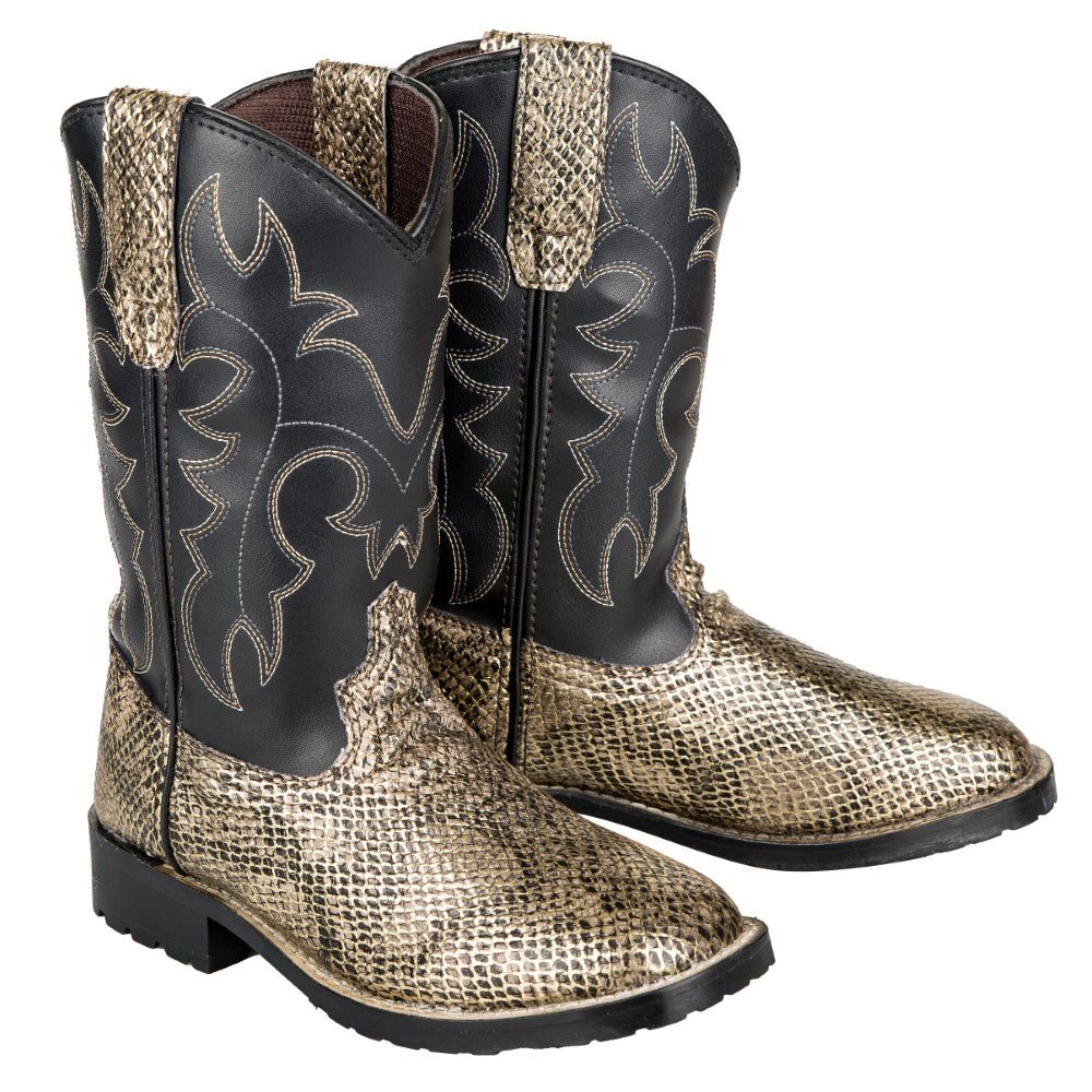 TuffRider Children's Black Snake in My Boot Western Leather Boots