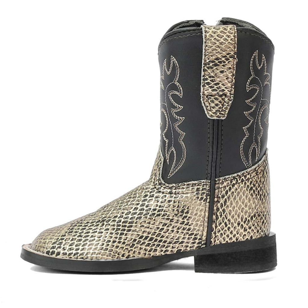 TuffRider Toddler Black Snake in My Boot Western Leather Boots