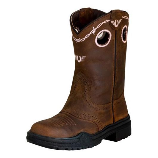 TuffRider Children Yosemite Barbed Wire Embroidered Round Toe Western Boots