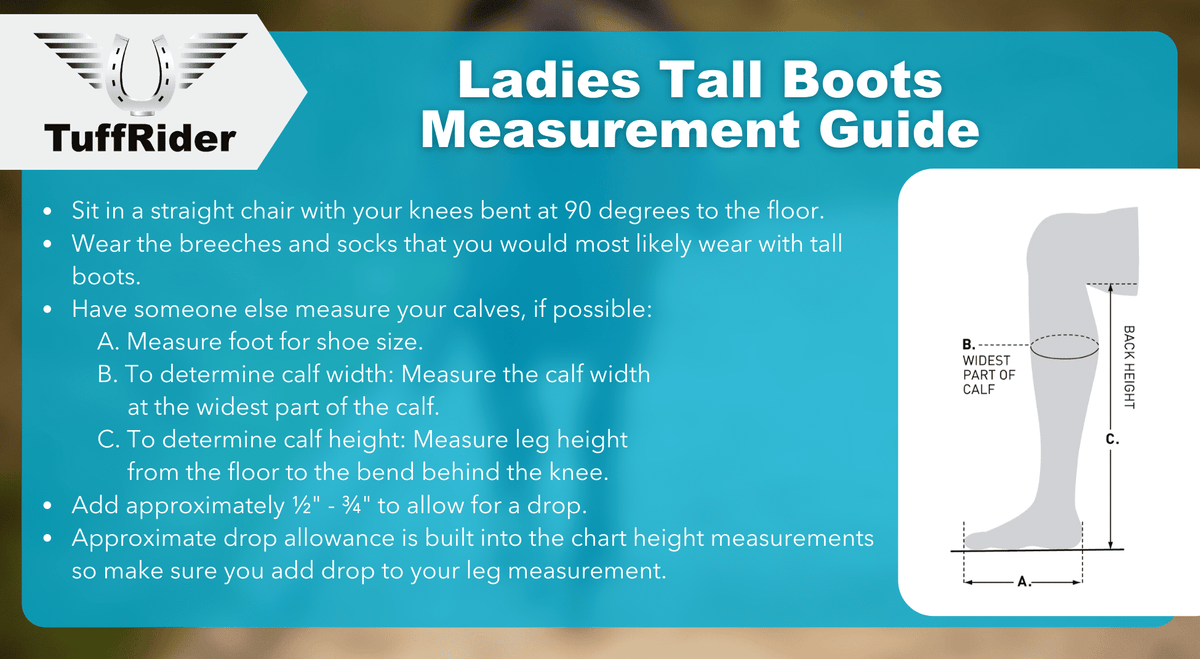 TuffRider Ladies Starter Back Zip Field Boots Synthetic Leather