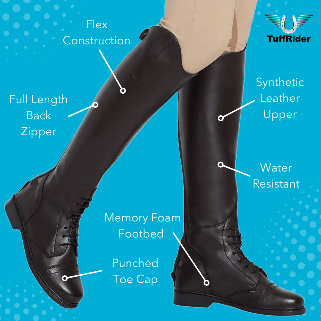 TuffRider Ladies Starter Back Zip Field Boots Synthetic Leather
