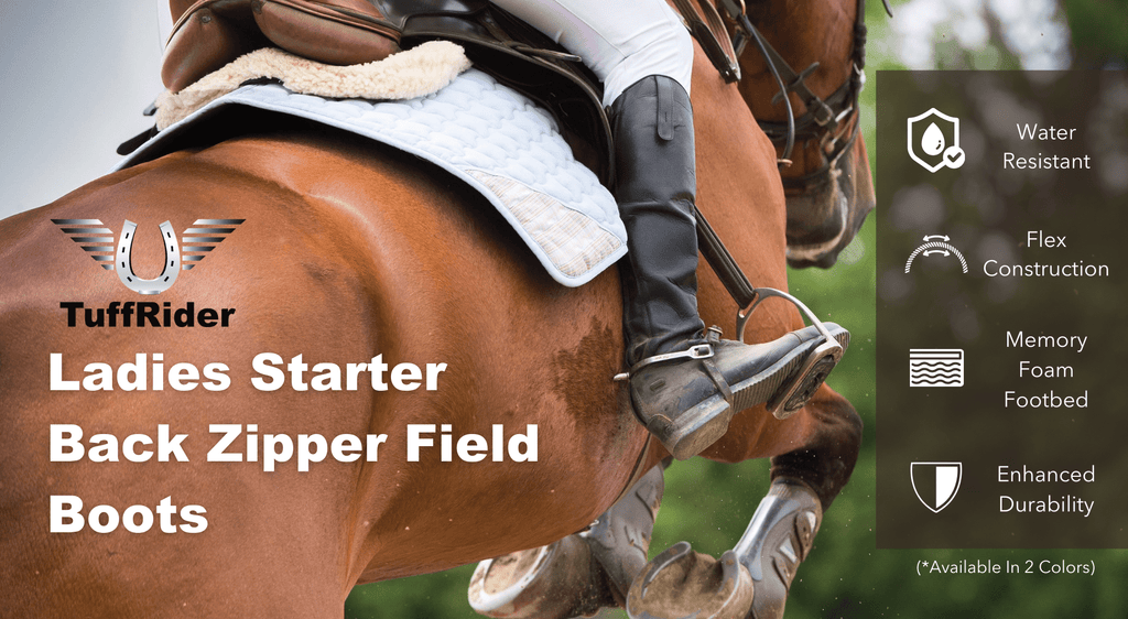 TuffRider Ladies Starter Back Zip Field Boots Synthetic Leather
