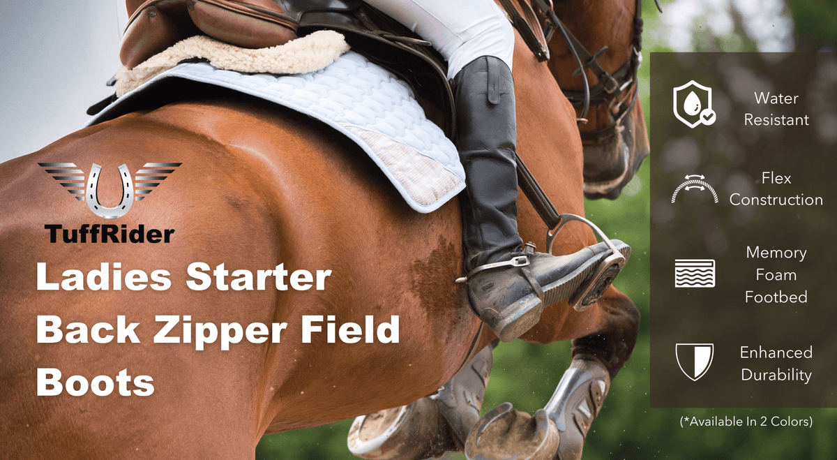 TuffRider Ladies Starter Back Zip Field Boots Synthetic Leather