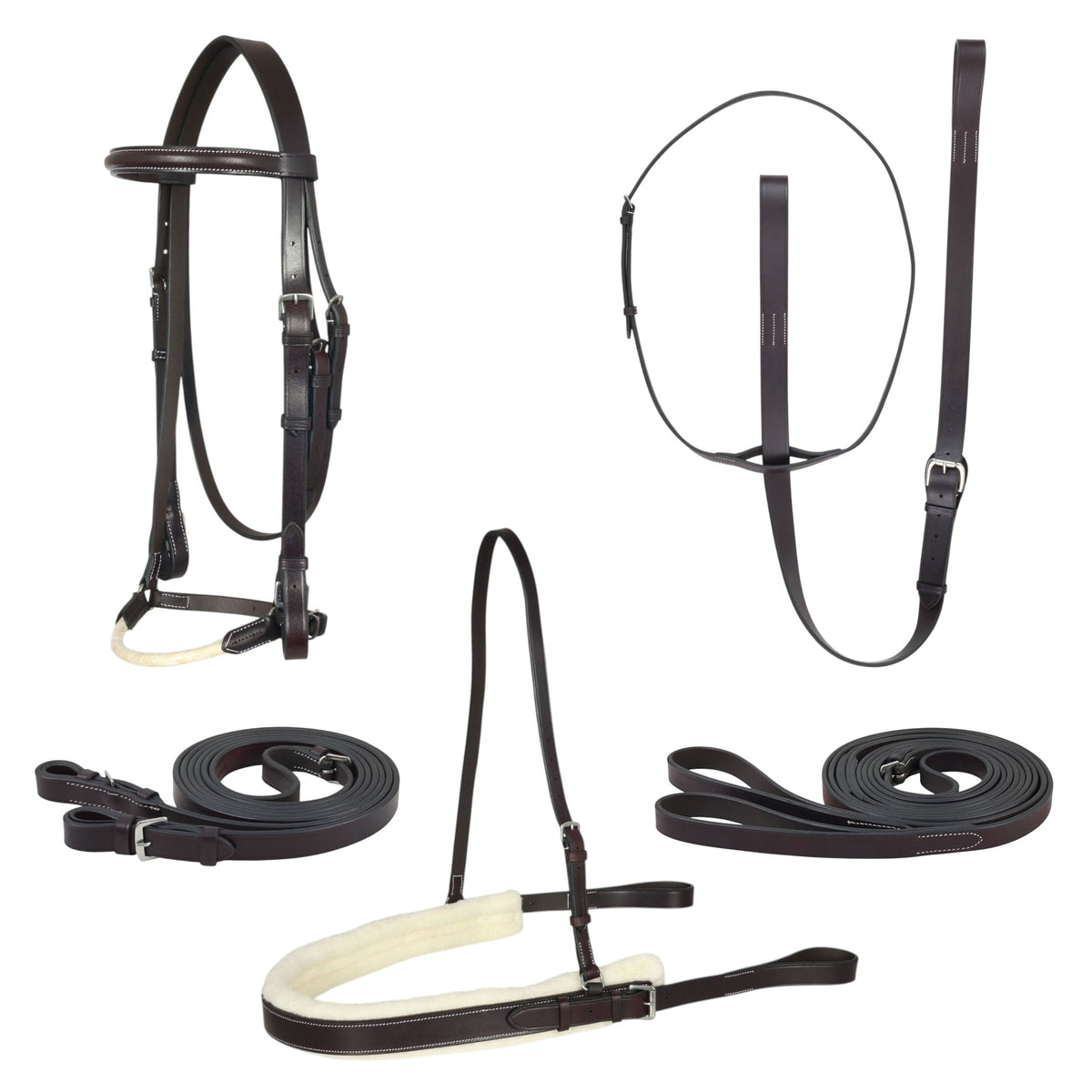 Henri de Rivel Complete Polo Bridle 5-Piece Set