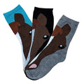 AWST Int'l Ladies'  Horse Face Crew Socks- 3 Pack