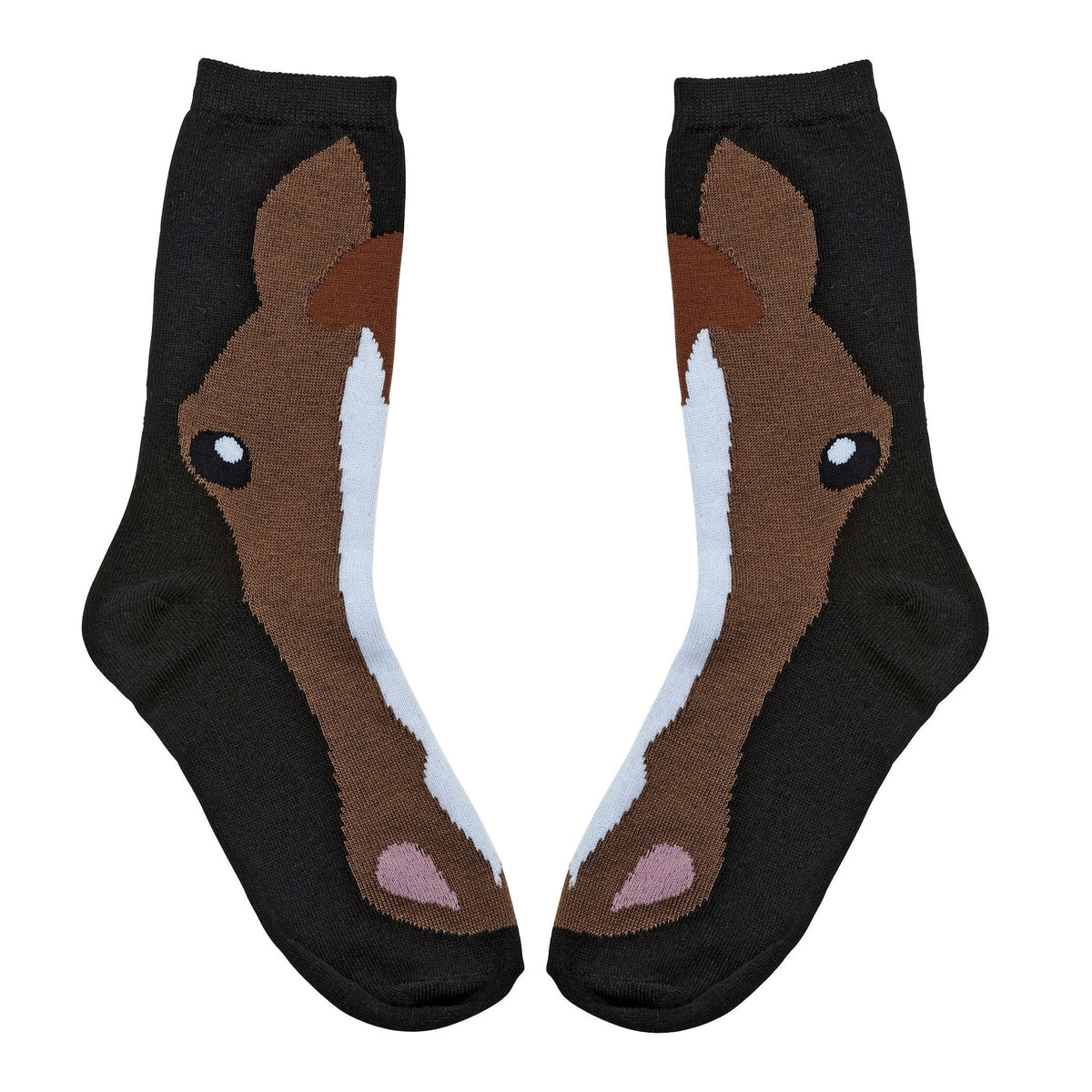 AWST Int'l Ladies'  Horse Face Crew Socks- 3 Pack