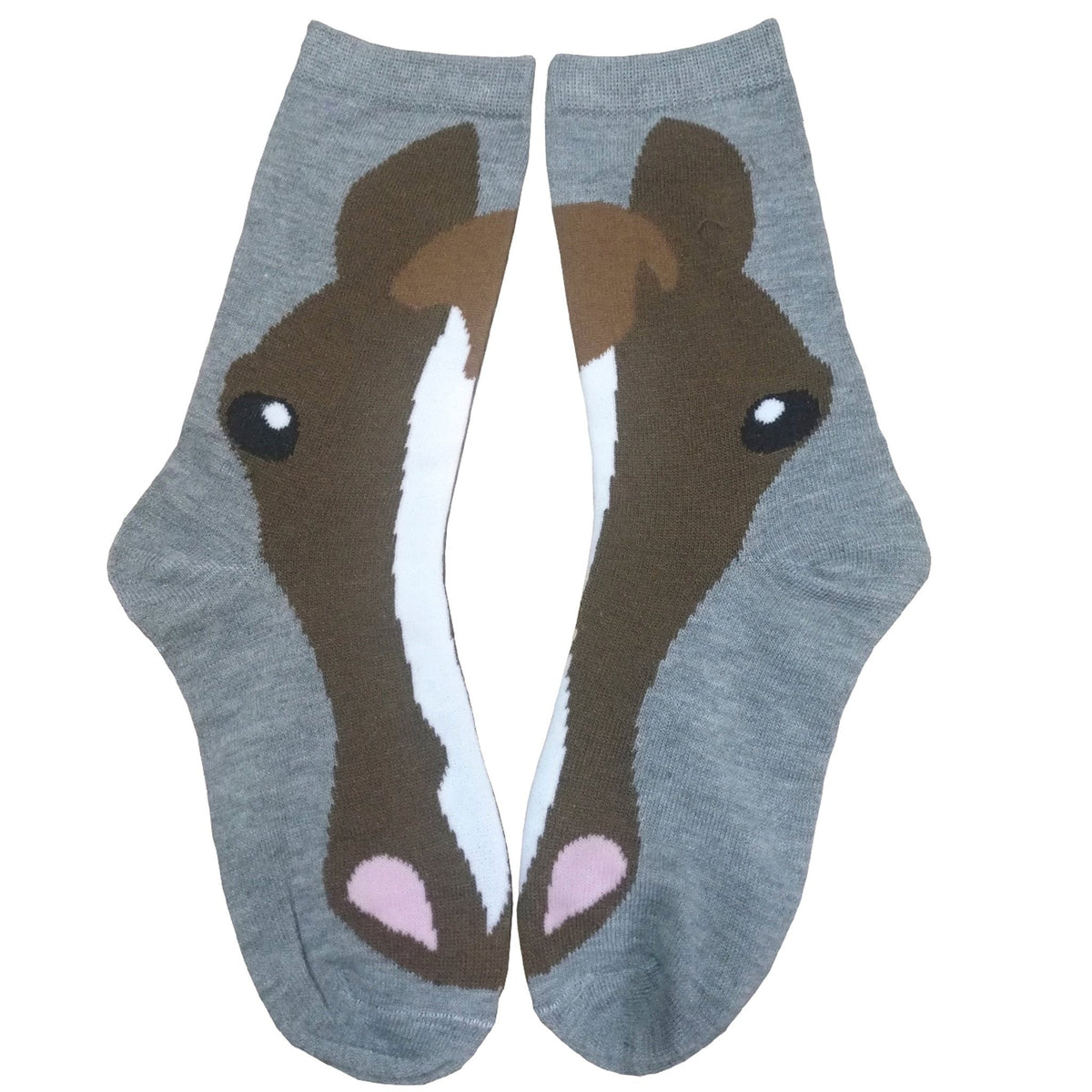 AWST Int'l Ladies'  Horse Face Crew Socks- 3 Pack