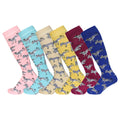AWST Int'l Ladies Playful Donkeys Knee Socks- 6 Pack