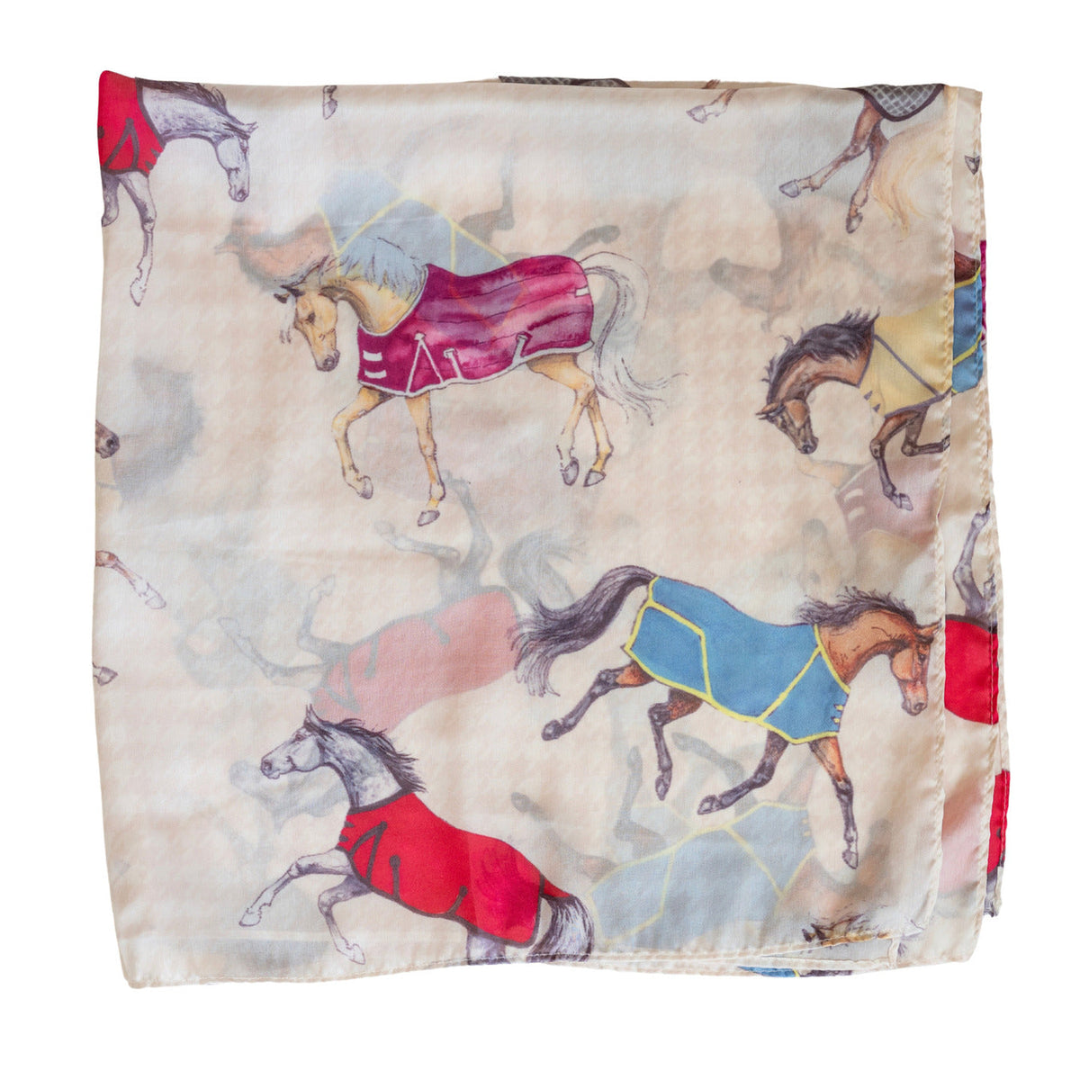 AWST Int'l Lila Horses in Blankets Scarf -36"