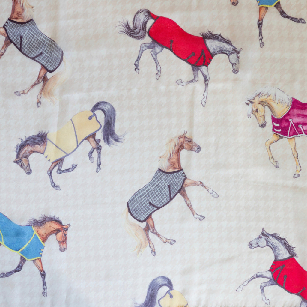 AWST Int'l Lila Horses in Blankets Scarf -36"
