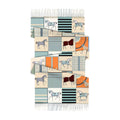 Awst Int'l Horses in Blankets Blue Acrylic Cashmere Scarf