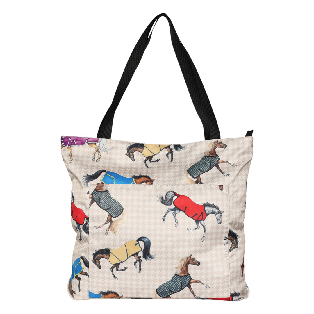 AWST Int'l Lila Horses in Blankets Tote Bag