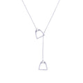 AWST Int'l Lariat Silver Plated Stirrup Necklace