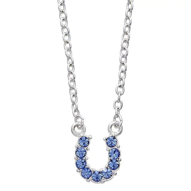 AWST Int'l Rhinestone Horseshoe Necklace w/Horse Head Gift Box