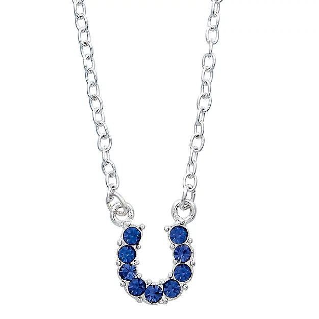 AWST Int'l Rhinestone Horseshoe Necklace w/Horse Head Gift Box