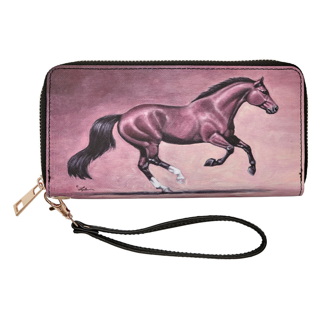 AWST Int'l "Lila" Bay Horse Clutch Wallet
