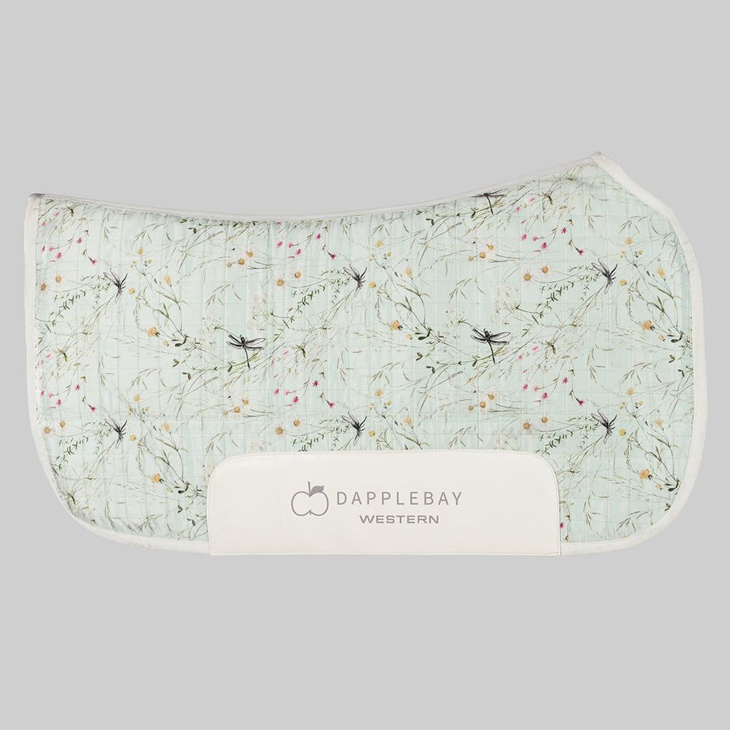 Dapplebay Dragonfly Meadow Western Saddle Pad-Green