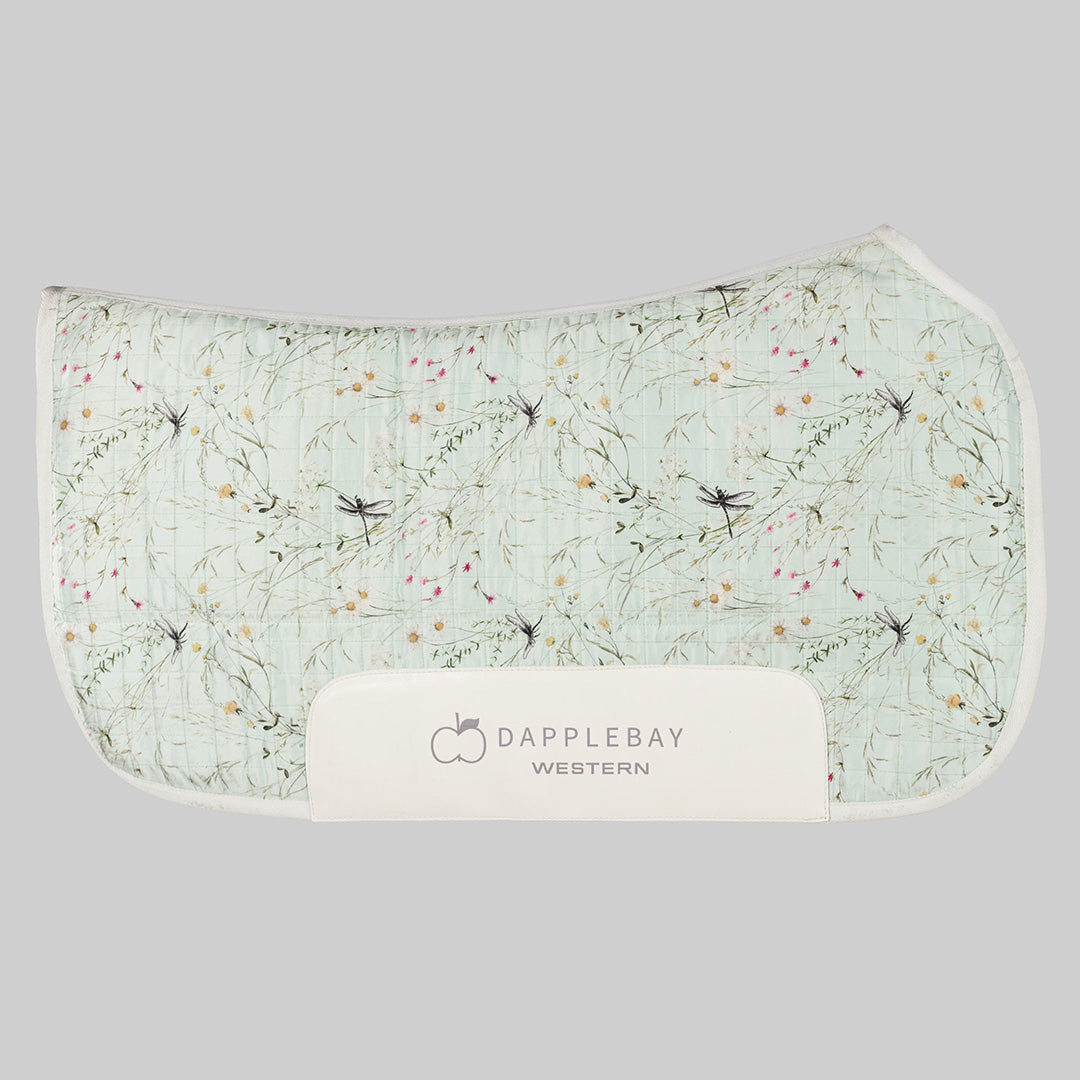 Dapplebay Dragonfly Meadow Western Saddle Pad-Green