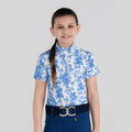 Dapplebay Kids Blue Equestrian Toile 1/4 Zip - Short Sleeve