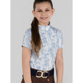 Dapplebay Kids Equestrian Toile 1/4 Zip SS Riding Top-Moonrise