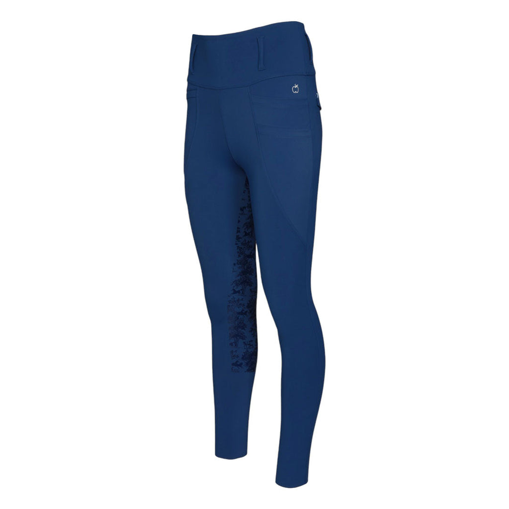 Dapplebay Kids Equestrian Toile Essential Tights-Bright Navy