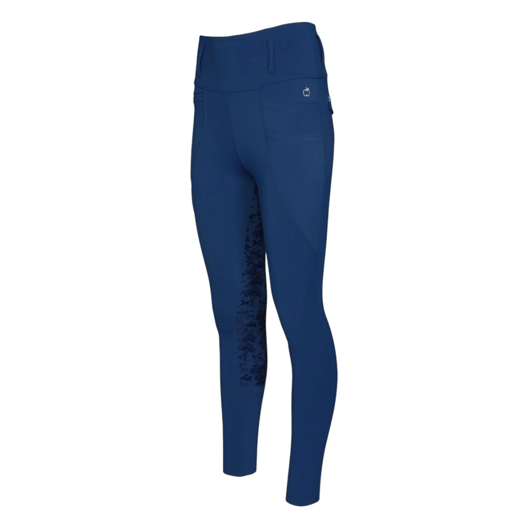 Dapplebay Kids Equestrian Toile Essential Tights-Bright Navy