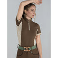 Dapplebay Grace 1/4 Zip SS Riding Top-Chestnut/Spring Plaid