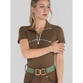 Dapplebay Lady 1/4 Zip Aircut SS Riding Top-Chestnut