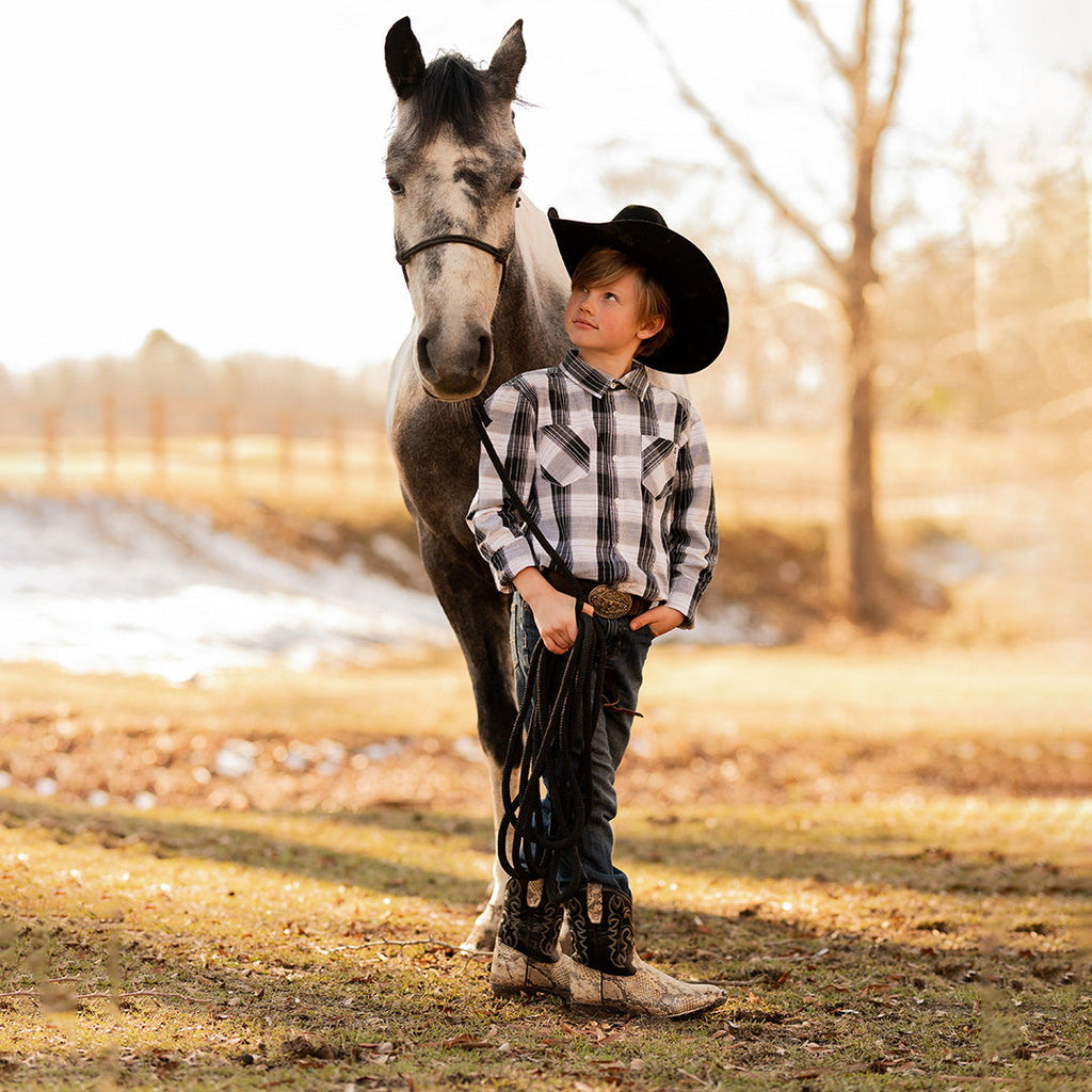 TuffRider Children's Black Snake in My Boot Western Leather Boots