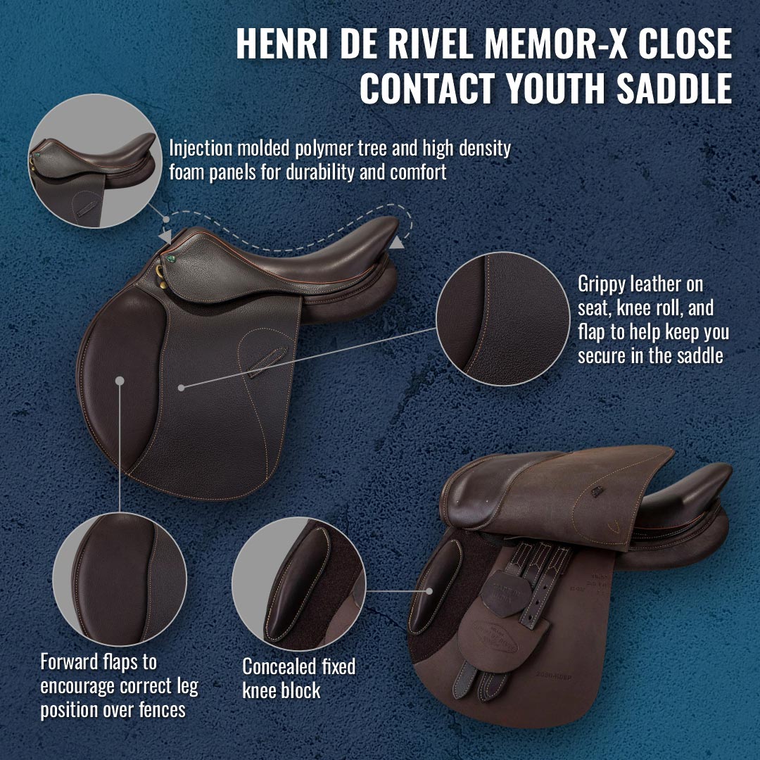 Henri de Rivel Memor-X Short Flap Close Contact Young Rider Saddle