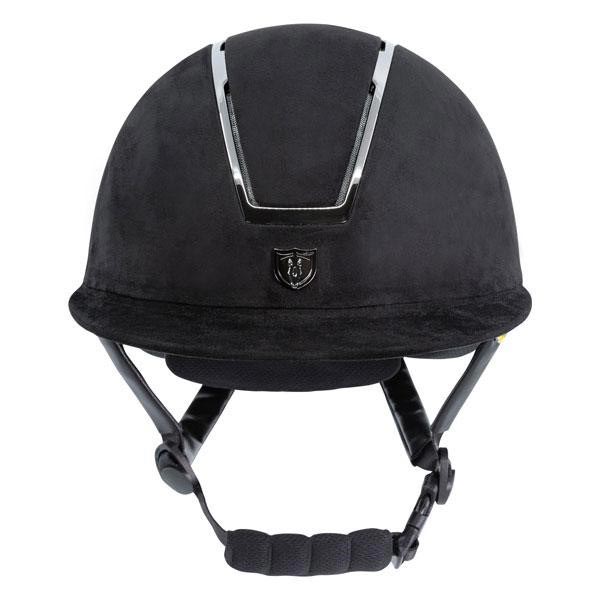 Tipperary Windsor with MIPS Wide Brim - Black UltraSuede Shell w/ Chrome Trim and Black UltraSuede Top