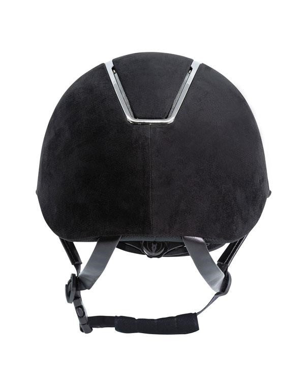 Tipperary Windsor with MIPS Wide Brim - Black UltraSuede Shell w/ Chrome Trim and Black UltraSuede Top