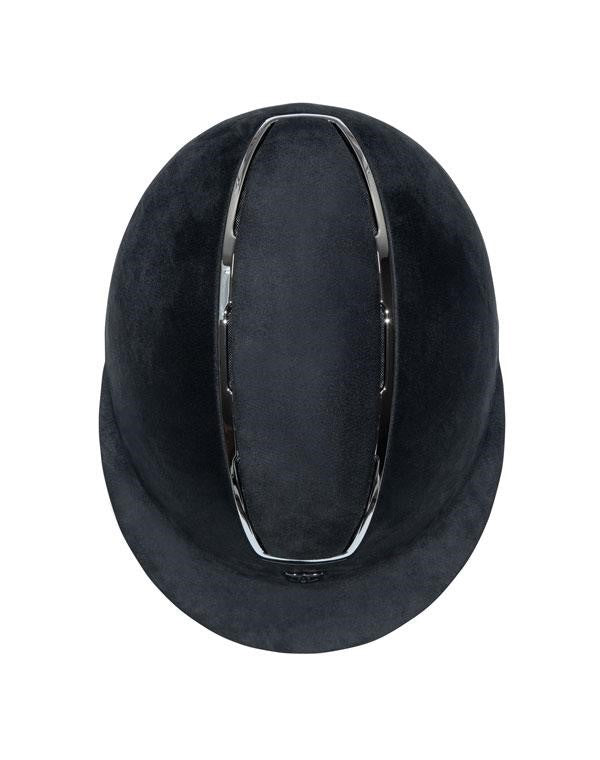 Tipperary Windsor with MIPS Wide Brim - Black UltraSuede Shell w/ Chrome Trim and Black UltraSuede Top