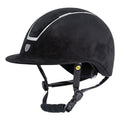 Tipperary Windsor with MIPS Wide Brim - Black UltraSuede Shell w/ Chrome Trim and Black UltraSuede Top