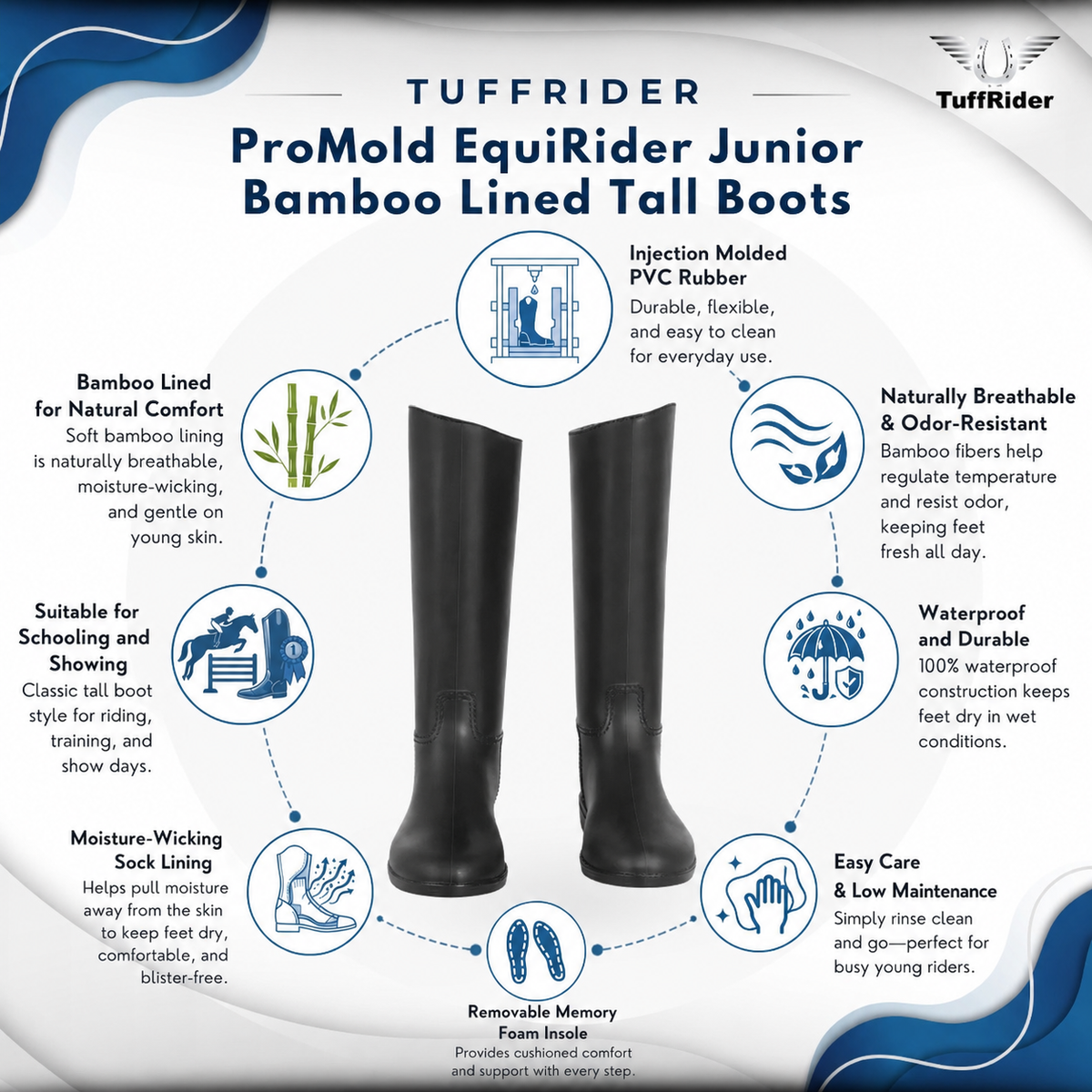 TuffRider ProMold EquiRider Junior Bamboo Lined Tall Boots